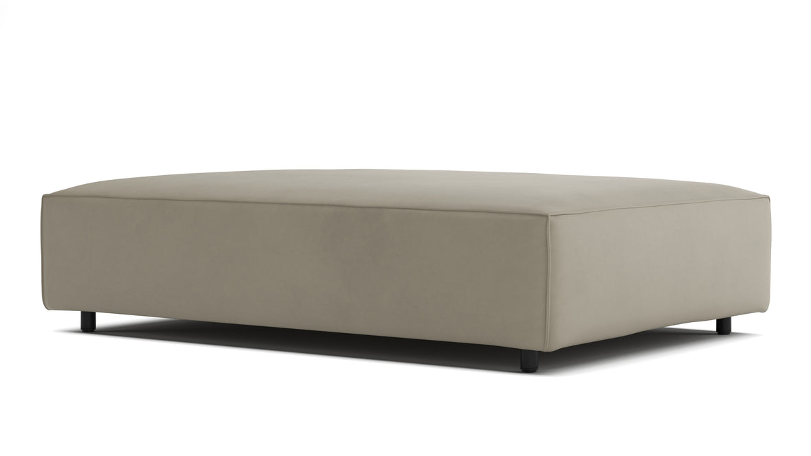 Extrasoft - Extrasoft Sectional Module, Extra Extra Large Seat, Beige Gray Vegan Leather