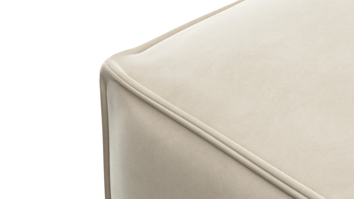 Extrasoft - Extrasoft Sectional Module, Extra Large Seat, Eggshell Vegan Suede