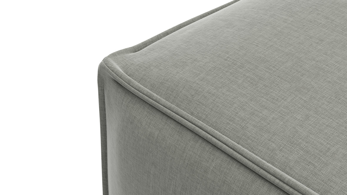 Extrasoft - Extrasoft Sectional Module, Extra Large Seat, Soft Gray Brushed Weave