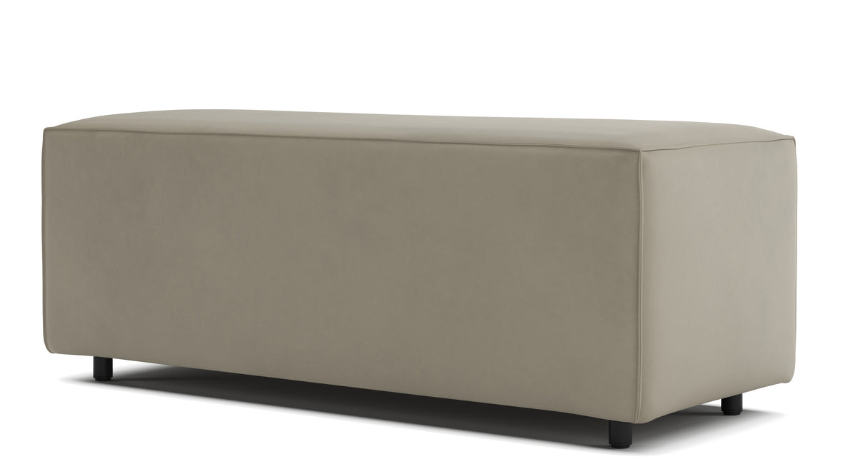 Extrasoft - Extrasoft Sectional Module, Large Armrest, Beige Gray Vegan Leather