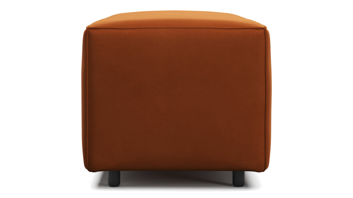 Extrasoft - Extrasoft Sectional Module, Large Armrest, Burnt Orange Velvet