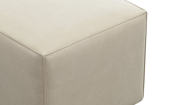 Extrasoft - Extrasoft Sectional Module, Large Armrest, Eggshell Vegan Suede