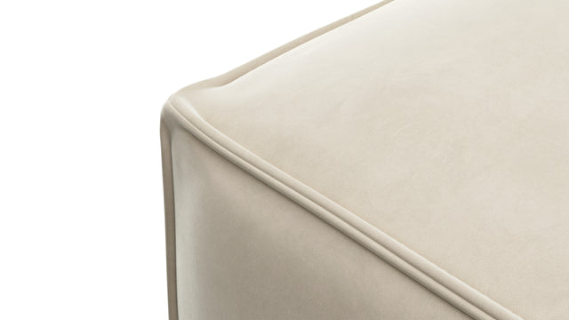 Extrasoft - Extrasoft Sectional Module, Large Armrest, Eggshell Vegan Suede