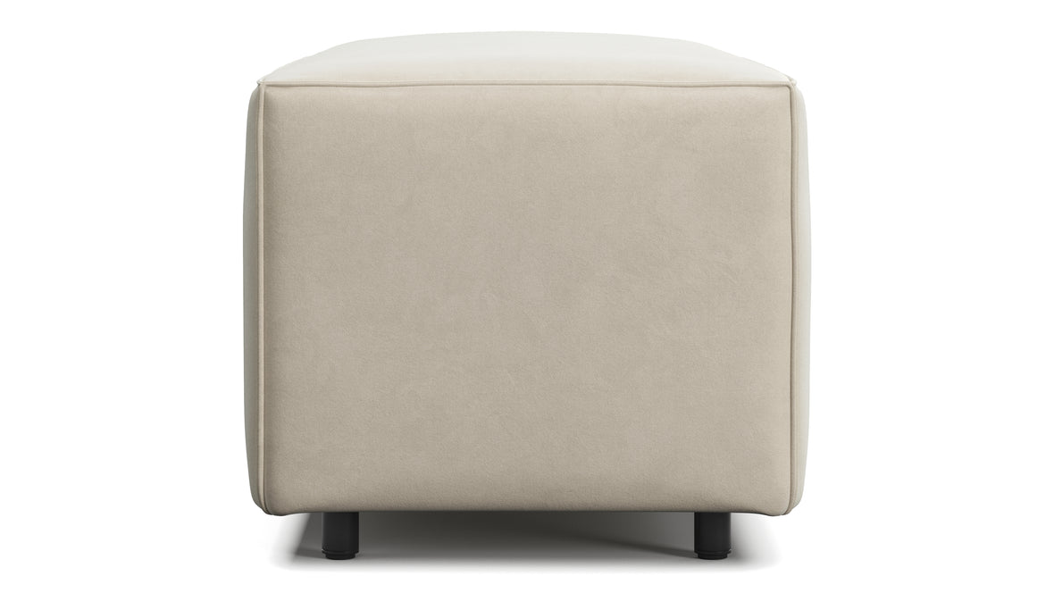 Extrasoft - Extrasoft Sectional Module, Large Armrest, Eggshell Vegan Suede