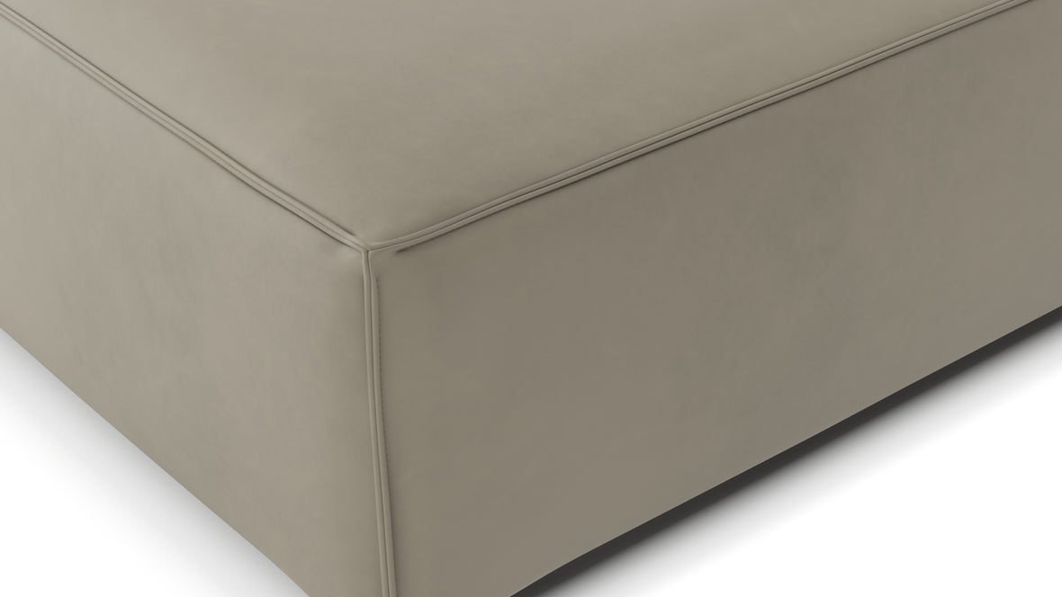 Extrasoft - Extrasoft Sectional Module, Medium Seat, Beige Gray Vegan Leather