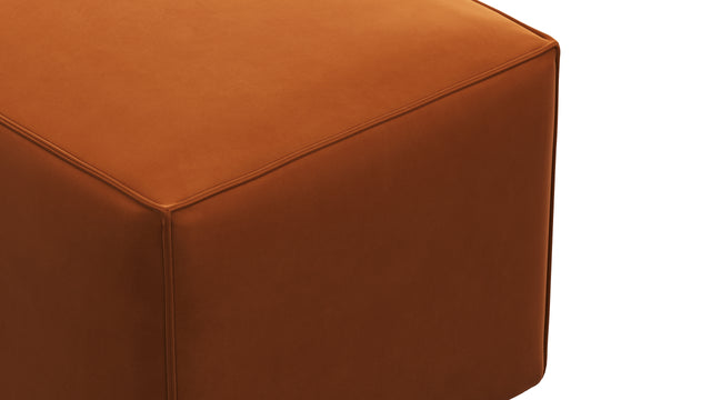 Extrasoft - Extrasoft Sectional Module, Small Armrest, Burnt Orange Velvet