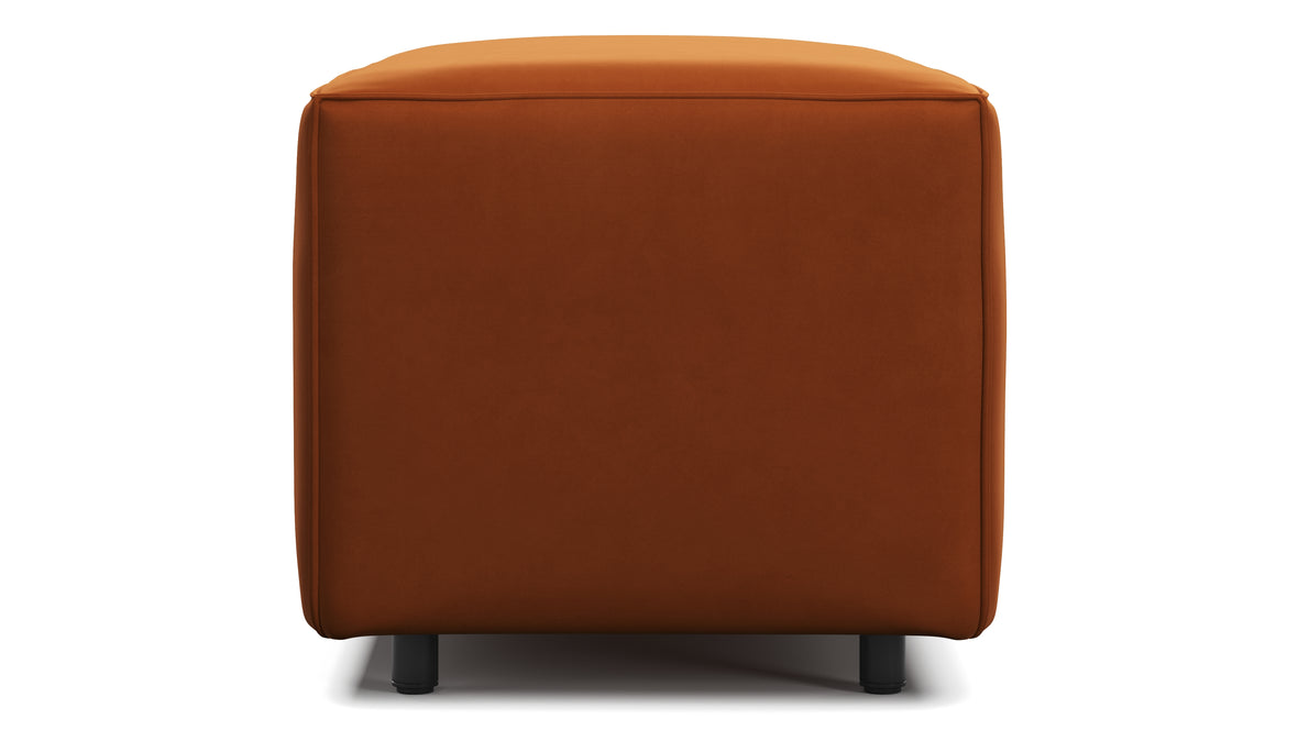 Extrasoft - Extrasoft Sectional Module, Small Armrest, Burnt Orange Velvet