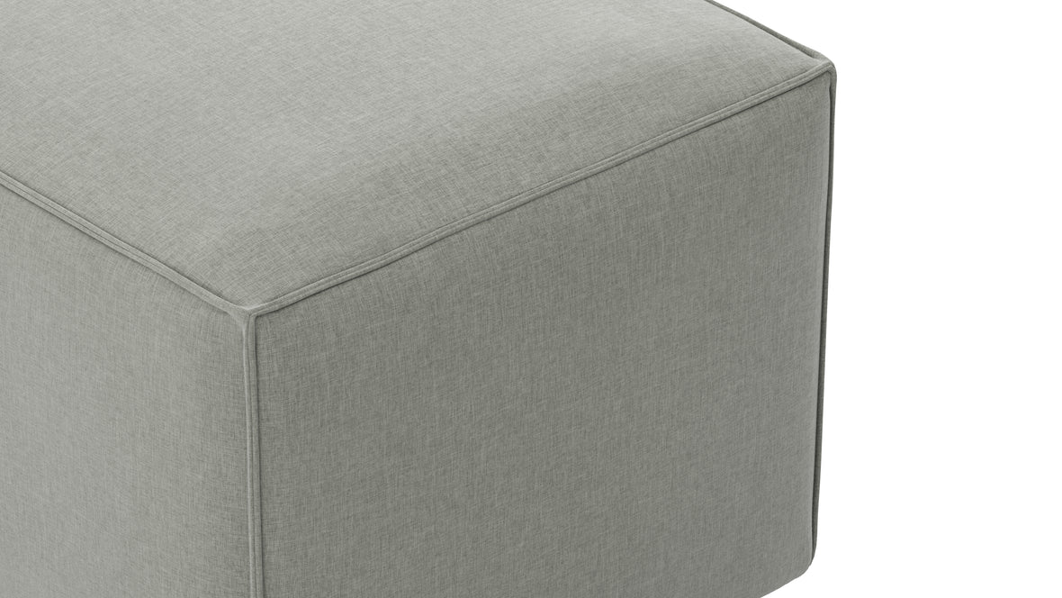 Extrasoft - Extrasoft Sectional Module, Small Armrest, Soft Gray Brushed Weave