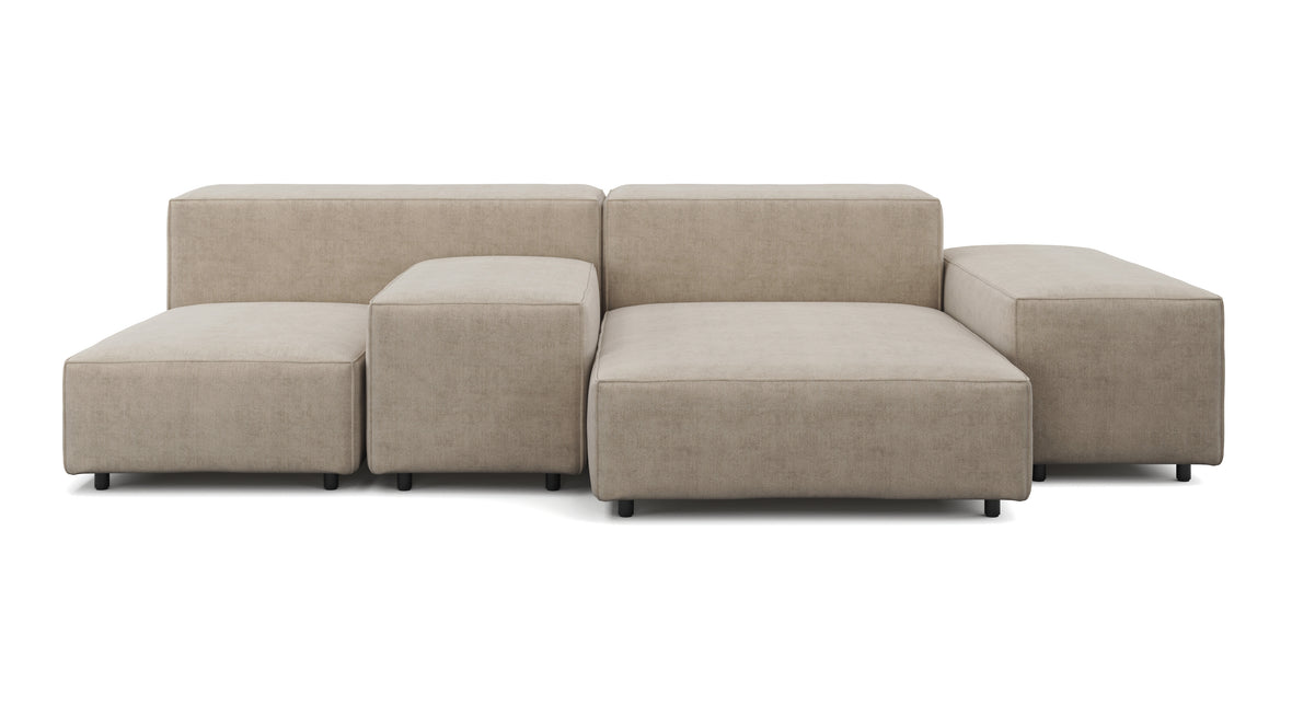 Extrasoft - Extrasoft Sectional Sofa, Combination 1, Left, Biscotti Brushed Weave