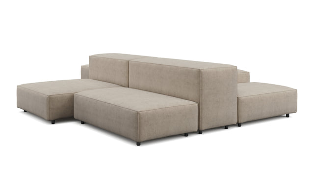 Extrasoft - Extrasoft Sectional Sofa, Combination 1, Left, Biscotti Brushed Weave