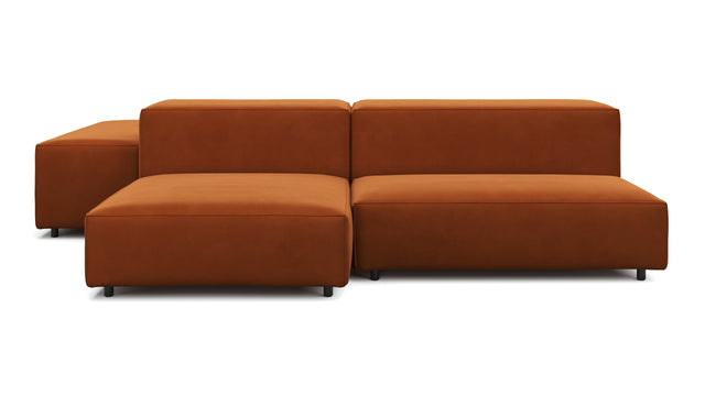 Extrasoft - Extrasoft Sectional Sofa, Combination 1, Left, Burnt Orange Velvet