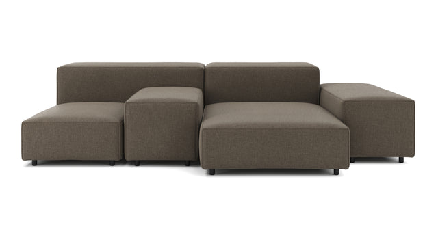 Extrasoft - Extrasoft Sectional Sofa, Combination 1, Left, Coffee Brushed Weave