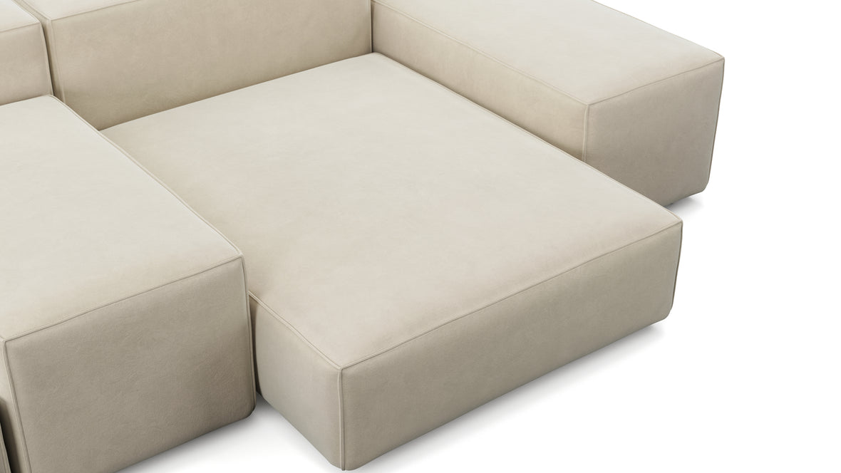 Extrasoft - Extrasoft Sectional Sofa, Combination 1, Left, Eggshell Vegan Suede