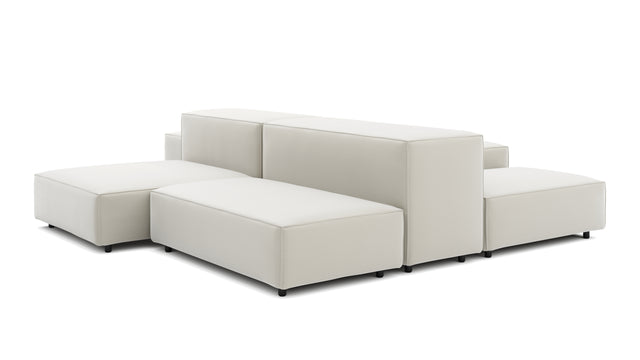 Extrasoft - Extrasoft Sectional Sofa, Combination 1, Left, Oatmeal Brushed Weave