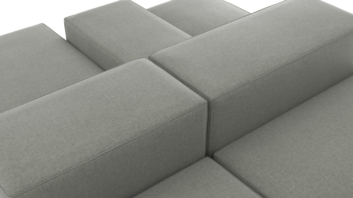 Extrasoft - Extrasoft Sectional Sofa, Combination 1, Left, Soft Gray Brushed Weave