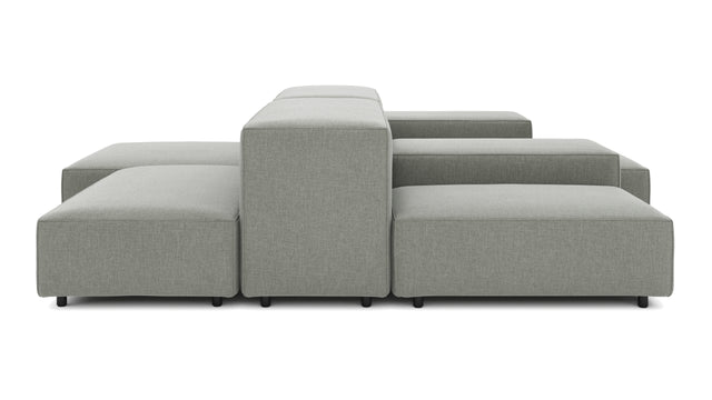 Extrasoft - Extrasoft Sectional Sofa, Combination 1, Left, Soft Gray Brushed Weave