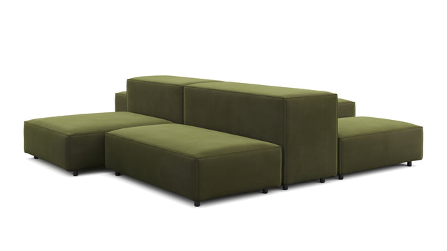 Extrasoft - Extrasoft Sectional Sofa, Combination 1, Left, Spruce Luxe Velvet