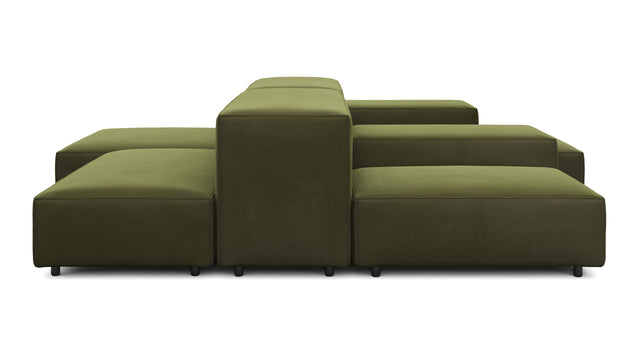 Extrasoft - Extrasoft Sectional Sofa, Combination 1, Left, Spruce Luxe Velvet