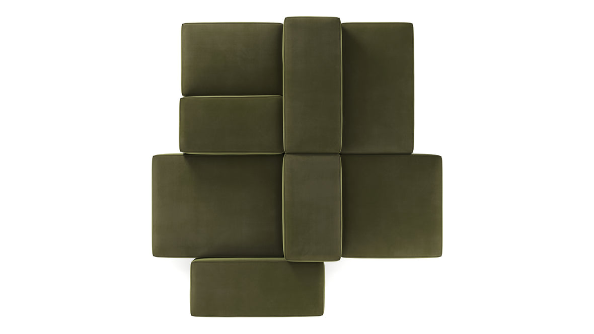 Extrasoft - Extrasoft Sectional Sofa, Combination 1, Left, Spruce Luxe Velvet