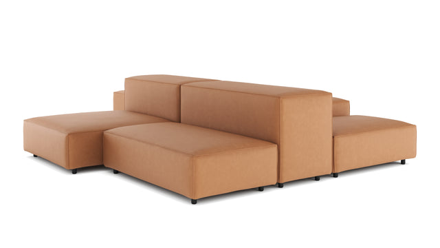 Extrasoft - Extrasoft Sectional Sofa, Combination 1, Left, Tan Vegan Leather