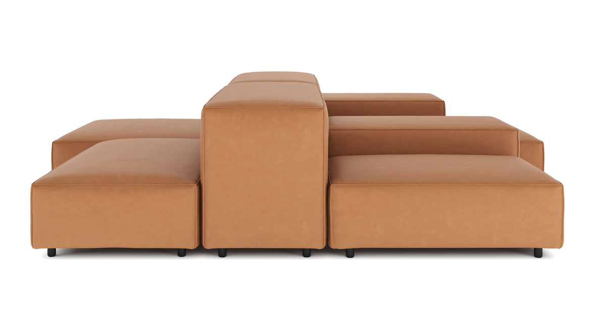 Extrasoft - Extrasoft Sectional Sofa, Combination 1, Left, Tan Vegan Leather