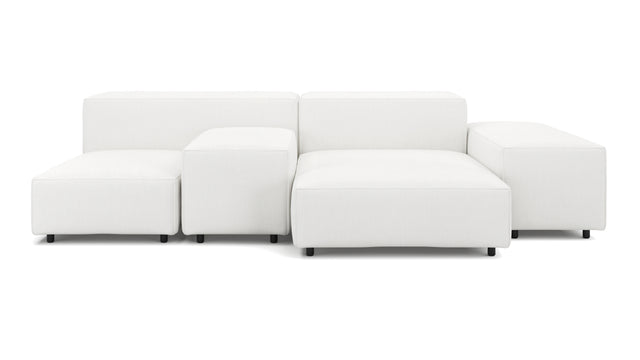 Extrasoft - Extrasoft Sectional Sofa, Combination 1, Left, White Linen