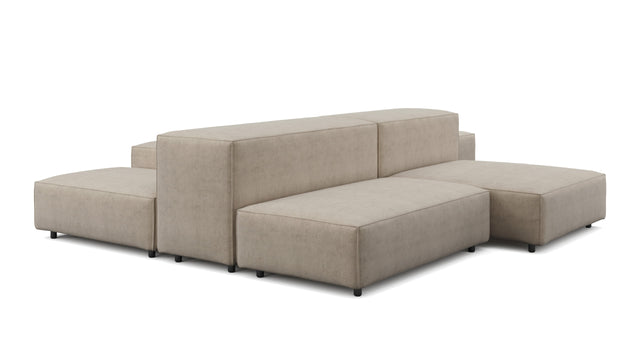 Extrasoft - Extrasoft Sectional Sofa, Combination 1, Right, Biscotti Brushed Weave