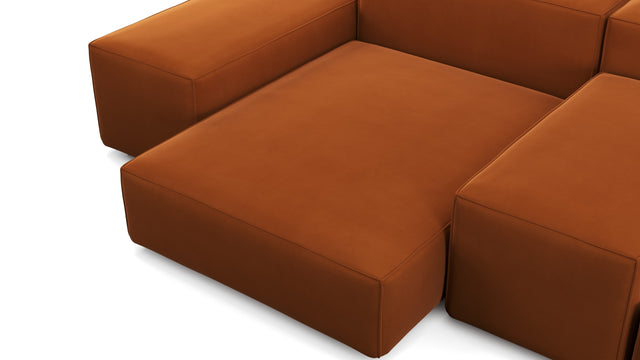 Extrasoft - Extrasoft Sectional Sofa, Combination 1, Right, Burnt Orange Velvet