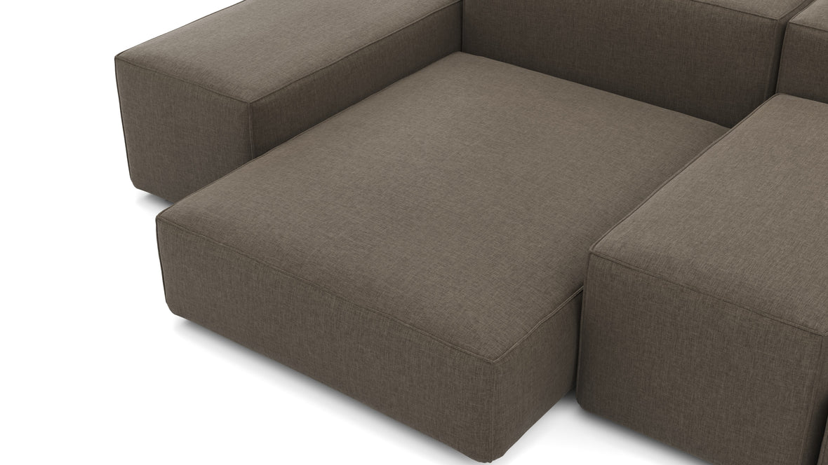 Extrasoft - Extrasoft Sectional Sofa, Combination 1, Right, Coffee Brushed Weave