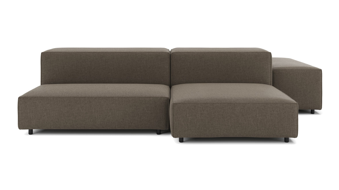 Extrasoft - Extrasoft Sectional Sofa, Combination 1, Right, Coffee Brushed Weave