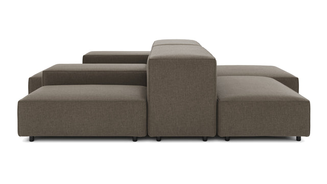 Extrasoft - Extrasoft Sectional Sofa, Combination 1, Right, Coffee Brushed Weave