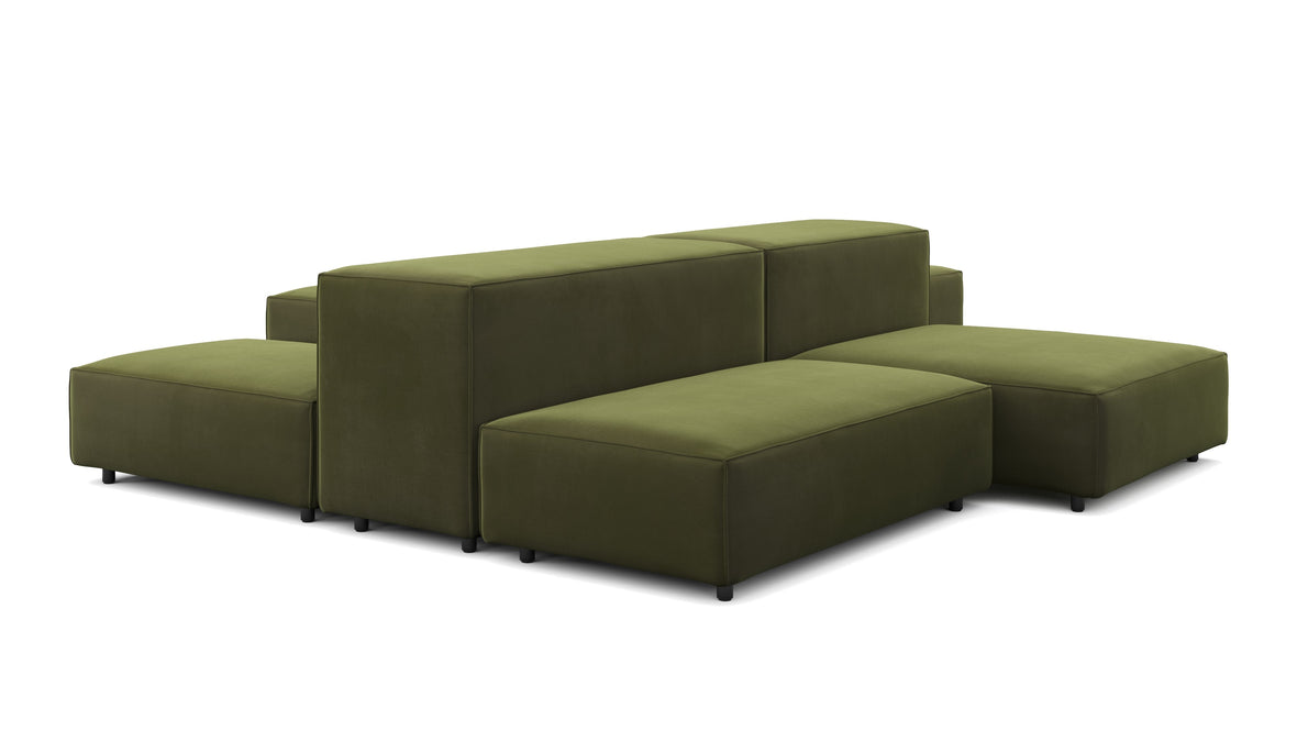 Extrasoft - Extrasoft Sectional Sofa, Combination 1, Right, Spruce Luxe Velvet