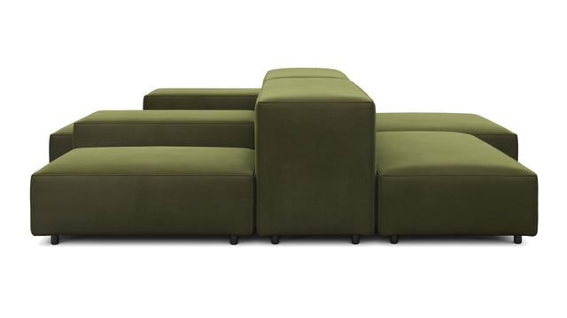 Extrasoft - Extrasoft Sectional Sofa, Combination 1, Right, Spruce Luxe Velvet