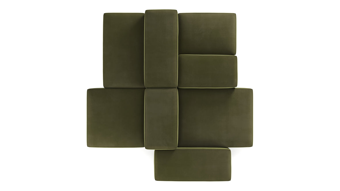 Extrasoft - Extrasoft Sectional Sofa, Combination 1, Right, Spruce Luxe Velvet