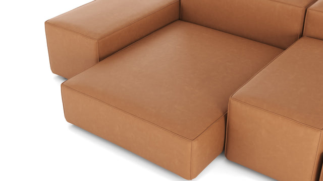 Extrasoft - Extrasoft Sectional Sofa, Combination 1, Right, Tan Vegan Leather