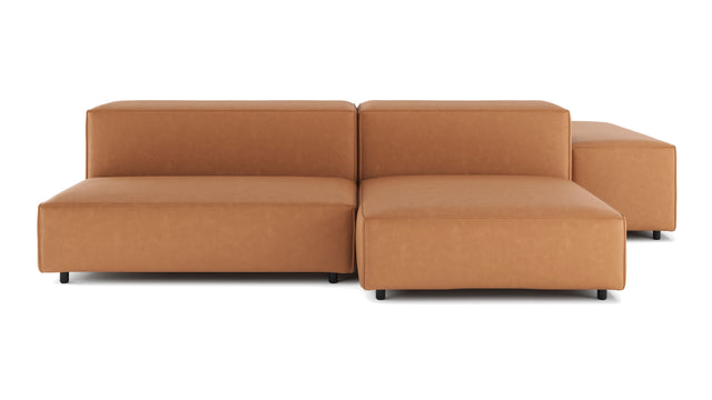 Extrasoft - Extrasoft Sectional Sofa, Combination 1, Right, Tan Vegan Leather