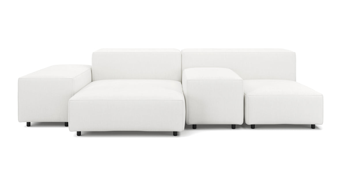 Extrasoft - Extrasoft Sectional Sofa, Combination 1, Right, White Linen