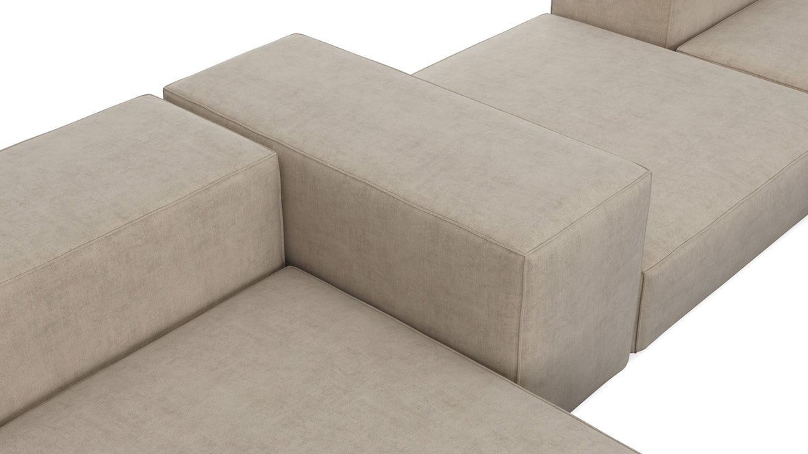 Extrasoft - Extrasoft Sectional Sofa, Combination 2, Left, Biscotti Brushed Weave