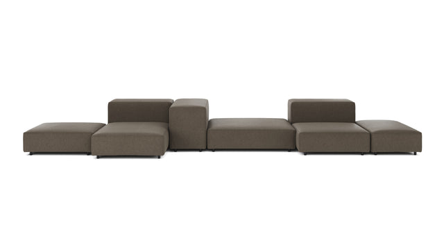 Extrasoft - Extrasoft Sectional Sofa, Combination 2, Left, Coffee Brushed Weave