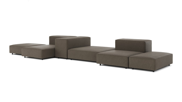 Extrasoft - Extrasoft Sectional Sofa, Combination 2, Left, Coffee Brushed Weave