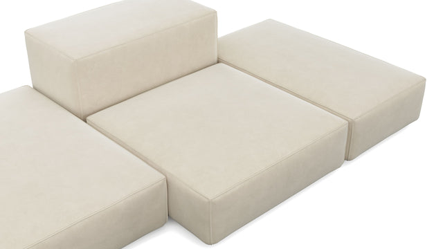 Extrasoft - Extrasoft Sectional Sofa, Combination 2, Left, Eggshell Vegan Suede