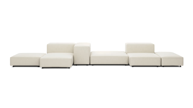 Extrasoft - Extrasoft Sectional Sofa, Combination 2, Left, Ivory Chenille