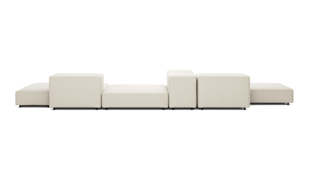 Extrasoft - Extrasoft Sectional Sofa, Combination 2, Left, Ivory Chenille