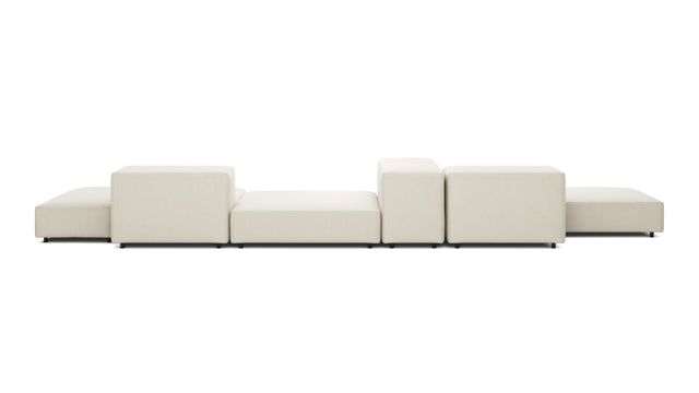 Extrasoft - Extrasoft Sectional Sofa, Combination 2, Left, Ivory Chenille