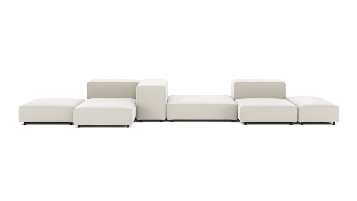 Extrasoft - Extrasoft Sectional Sofa, Combination 2, Left, Oatmeal Brushed Weave