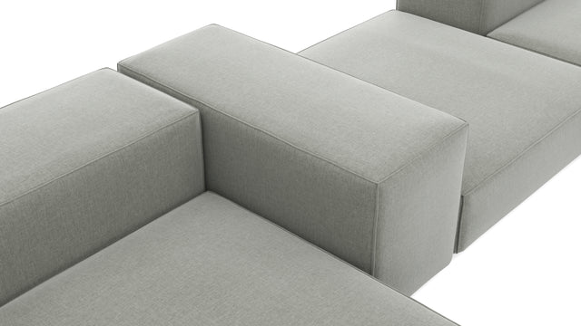 Extrasoft - Extrasoft Sectional Sofa, Combination 2, Left, Soft Gray Brushed Weave