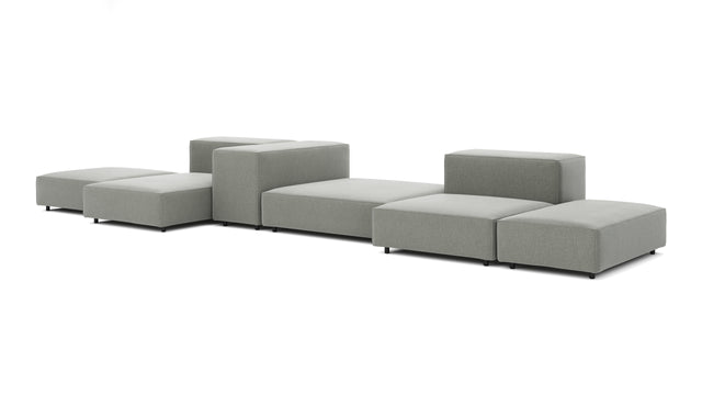 Extrasoft - Extrasoft Sectional Sofa, Combination 2, Left, Soft Gray Brushed Weave