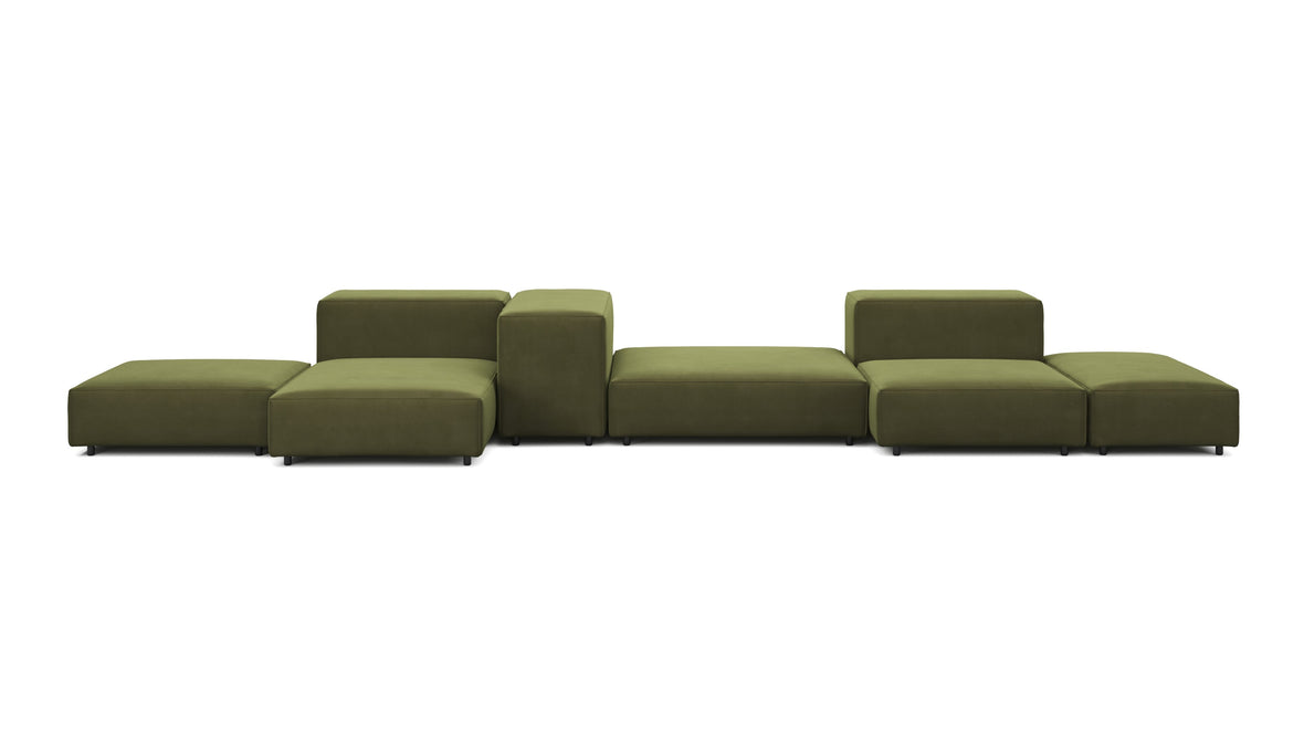 Extrasoft - Extrasoft Sectional Sofa, Combination 2, Left, Spruce Luxe Velvet