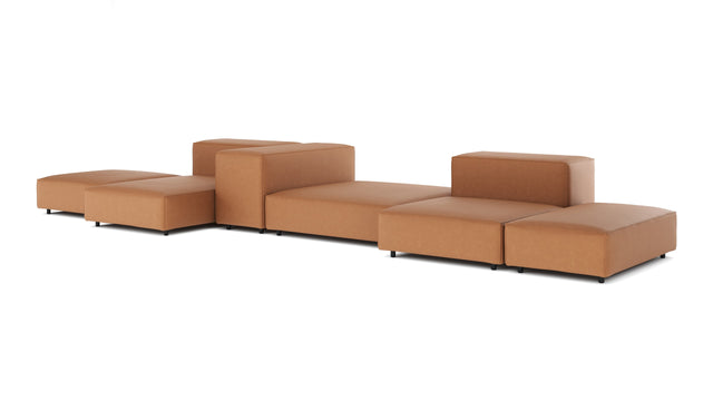 Extrasoft - Extrasoft Sectional Sofa, Combination 2, Left, Tan Vegan Leather