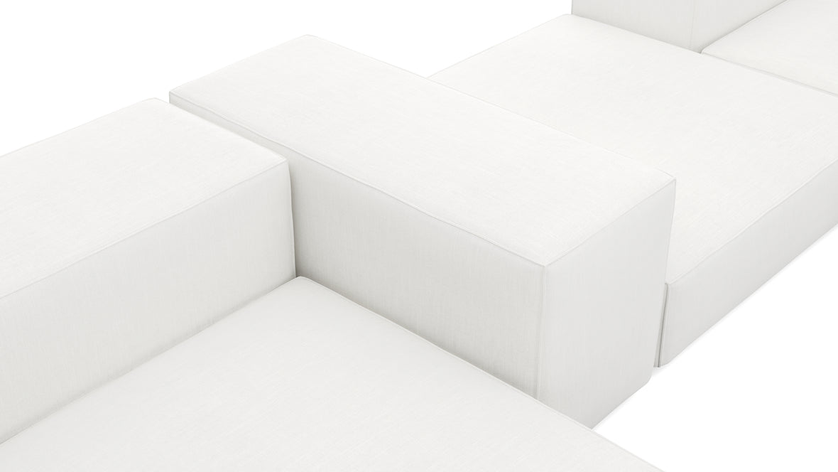 Extrasoft - Extrasoft Sectional Sofa, Combination 2, Left, White Linen